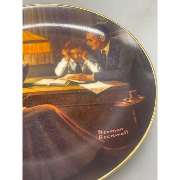 Norman Rockwell print on plate #10328Q Father's Help Knowles fine china READ - Picture 3 of 7